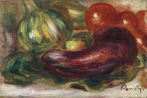Calabacín, tomates y berenjena de Pierre Auguste Renoir
